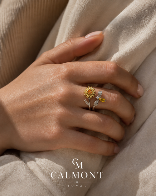 Anillo Girasol Giratorio