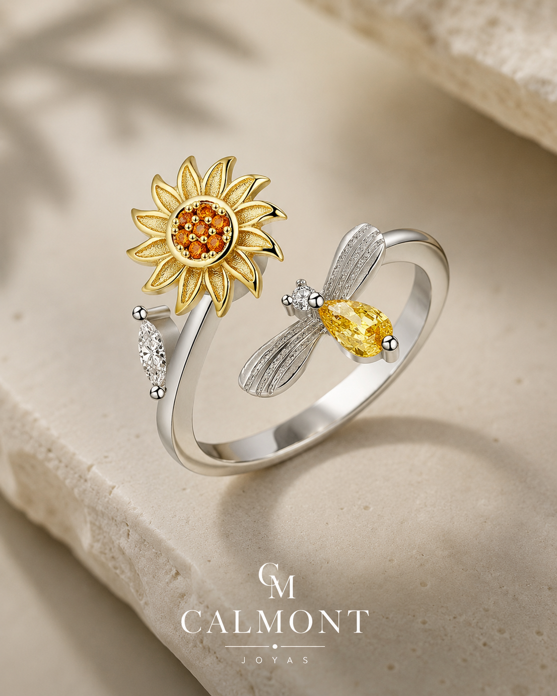 Anillo Girasol Giratorio