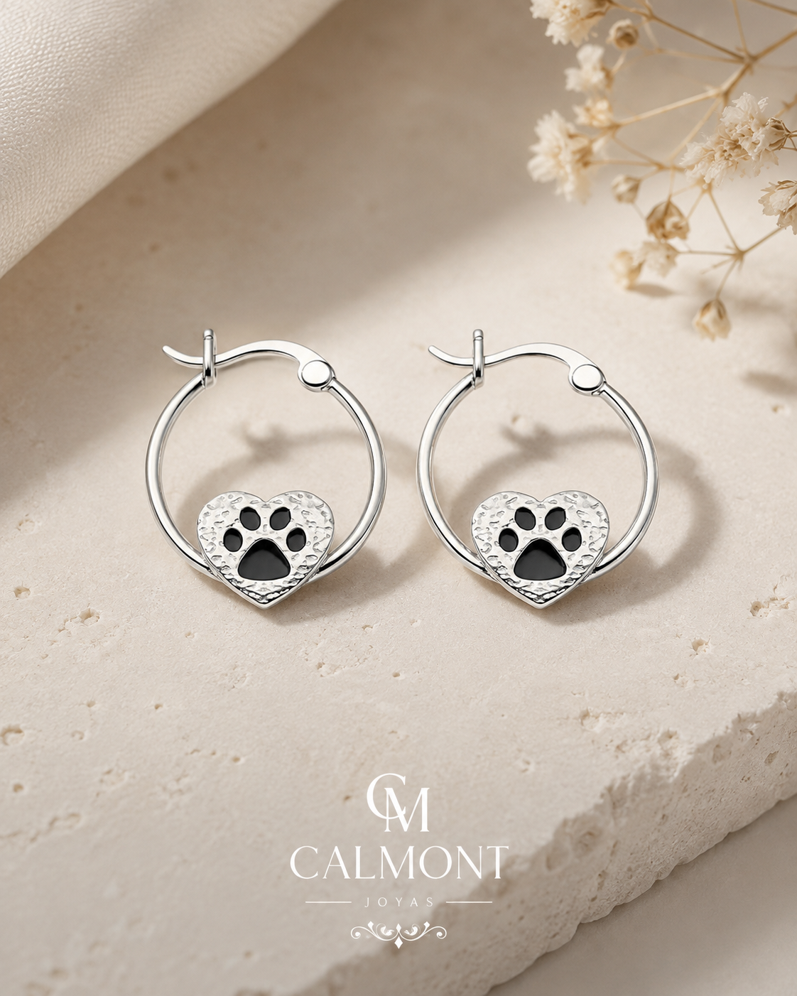 Argollas Huellita· Plata 925